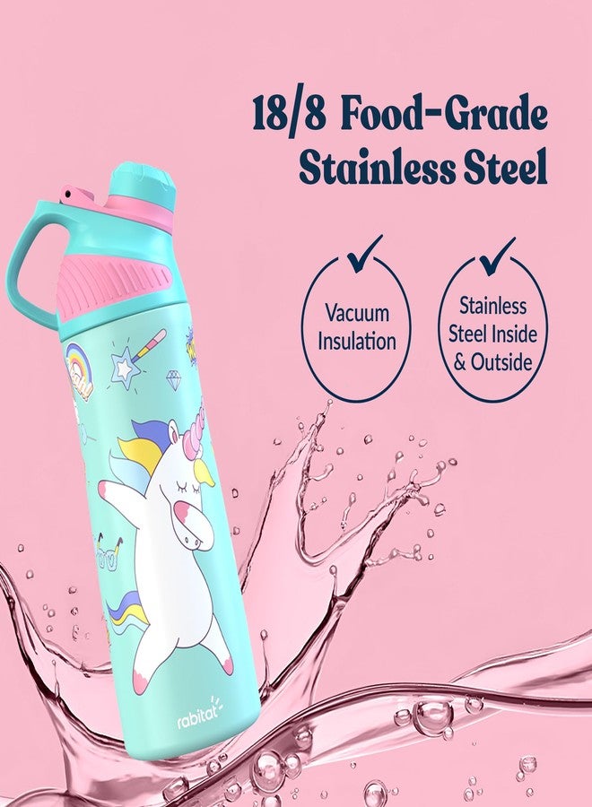 Rabitat ZYLO Insulated Water Bottle for School Kids | Steel Water Bottle for Kids | Kids Water Bottle | 1+1 Year Brand Warranty | Hot & Cold Upto 24 Hours | Office, Gym, Outdoor 550ml Sizzle - Image 2
